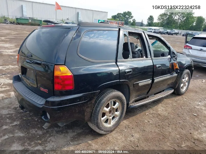 2002 GMC Envoy Slt VIN: 1GKDS13SX22324258 Lot: 40028671