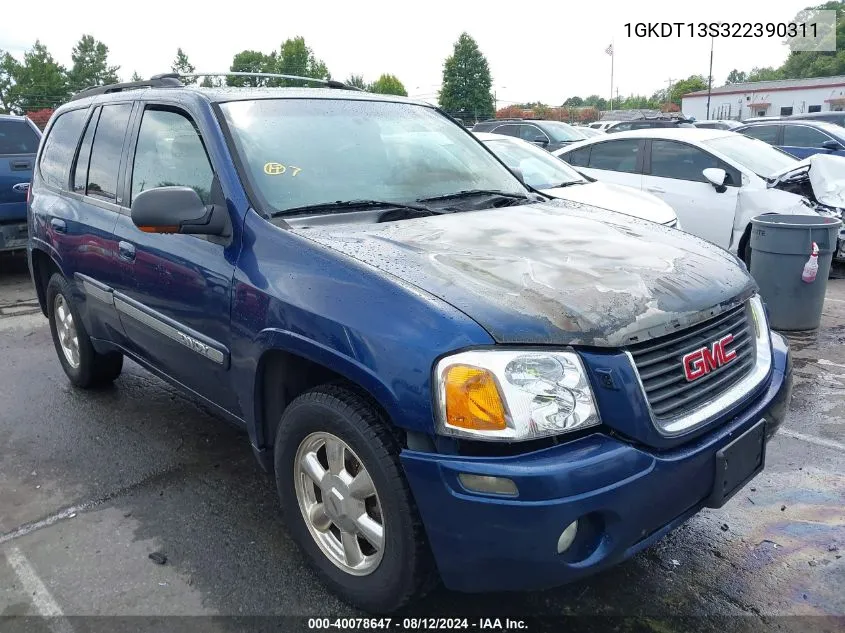 2002 GMC Envoy Slt VIN: 1GKDT13S322390311 Lot: 40078647