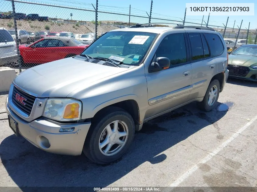 2002 GMC Envoy Slt VIN: 1GKDT13S622107903 Lot: 40093499