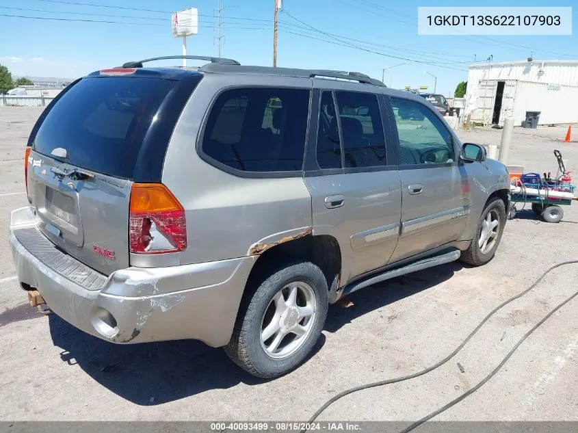 2002 GMC Envoy Slt VIN: 1GKDT13S622107903 Lot: 40093499