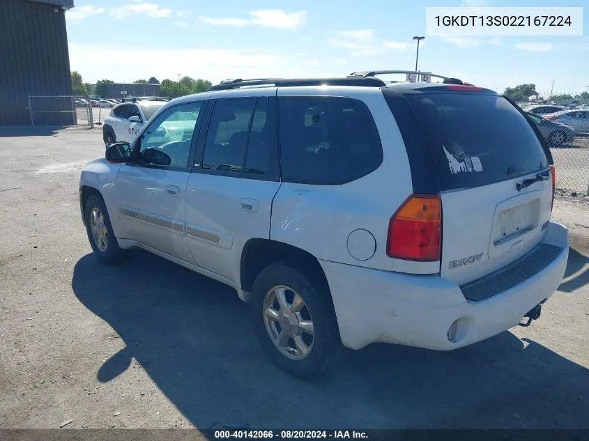 2002 GMC Envoy VIN: 1GKDT13S022167224 Lot: 40142066