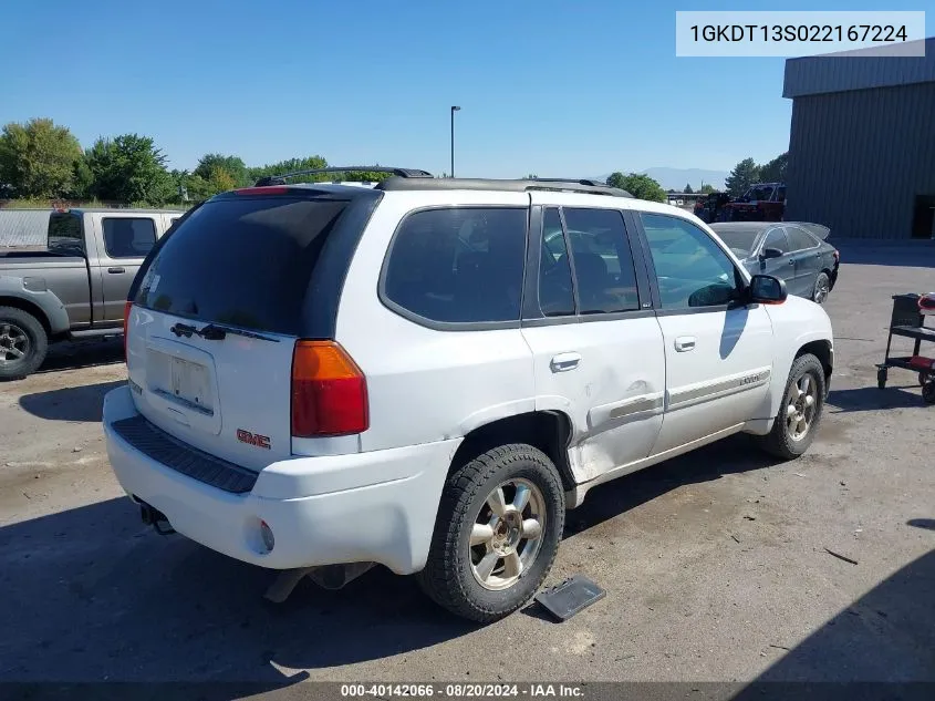 2002 GMC Envoy VIN: 1GKDT13S022167224 Lot: 40142066