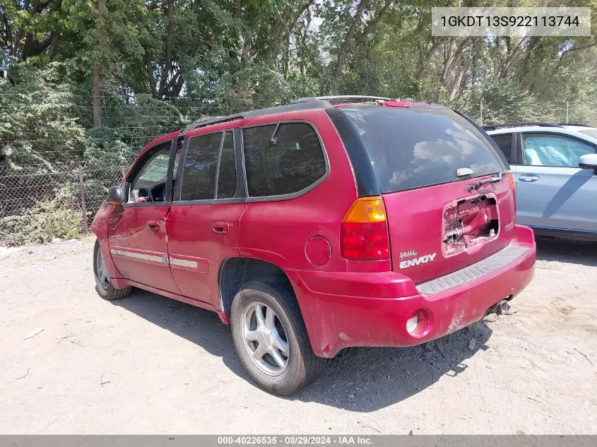 2002 GMC Envoy Slt VIN: 1GKDT13S922113744 Lot: 40226535