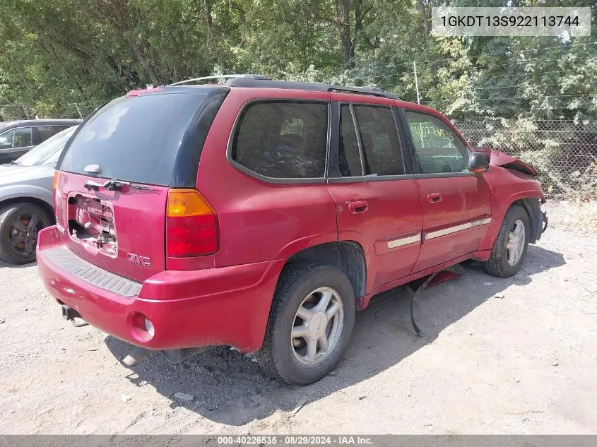 2002 GMC Envoy Slt VIN: 1GKDT13S922113744 Lot: 40226535