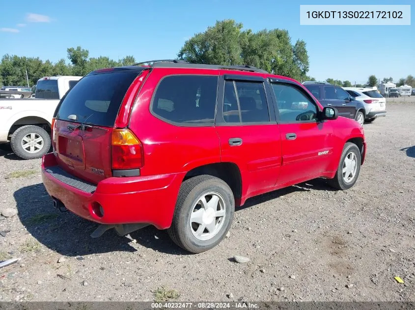 2002 GMC Envoy Sle VIN: 1GKDT13S022172102 Lot: 40232477