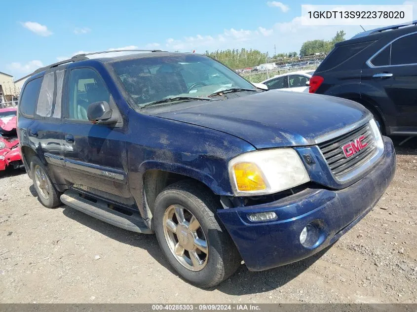 2002 GMC Envoy Slt VIN: 1GKDT13S922378020 Lot: 40285303