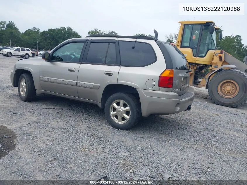 2002 GMC Envoy VIN: 1GKDS13S222120988 Lot: 40324168