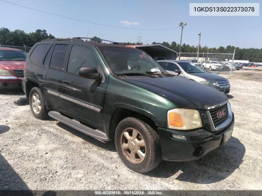 2002 GMC Envoy Slt VIN: 1GKDS13S022373078 Lot: 40329918