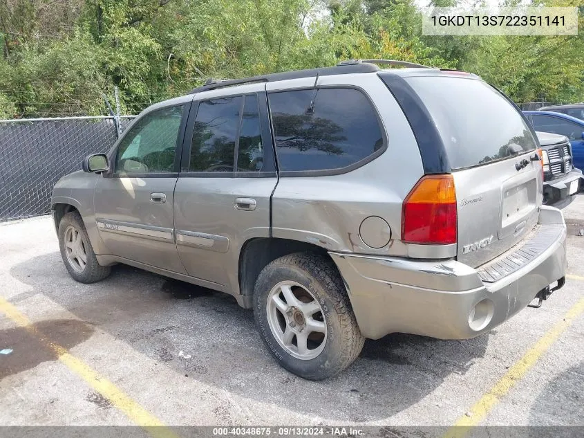 2002 GMC Envoy Slt VIN: 1GKDT13S722351141 Lot: 40348675