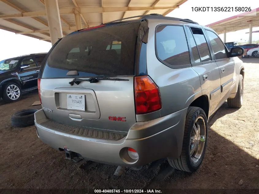 2002 GMC Envoy Slt VIN: 1GKDT13S622158026 Lot: 40485745