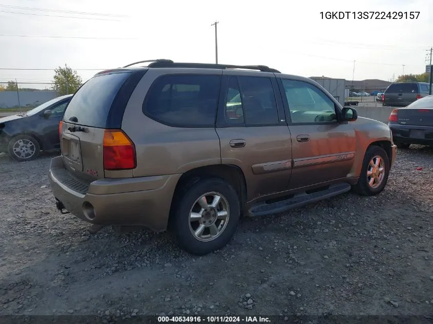 2002 GMC Envoy Slt VIN: 1GKDT13S722429157 Lot: 40534916