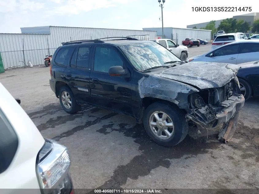 2002 GMC Envoy Slt VIN: 1GKDS13S522214475 Lot: 40580711