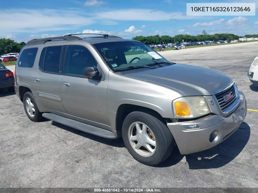 2002 GMC Envoy Xl Sle/Slt VIN: 1GKET16S326123646 Lot: 40581542