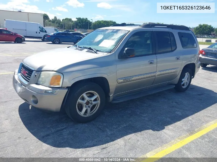 2002 GMC Envoy Xl Sle/Slt VIN: 1GKET16S326123646 Lot: 40581542