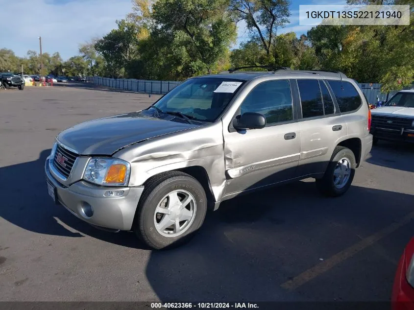 2002 GMC Envoy Sle VIN: 1GKDT13S522121940 Lot: 40623366