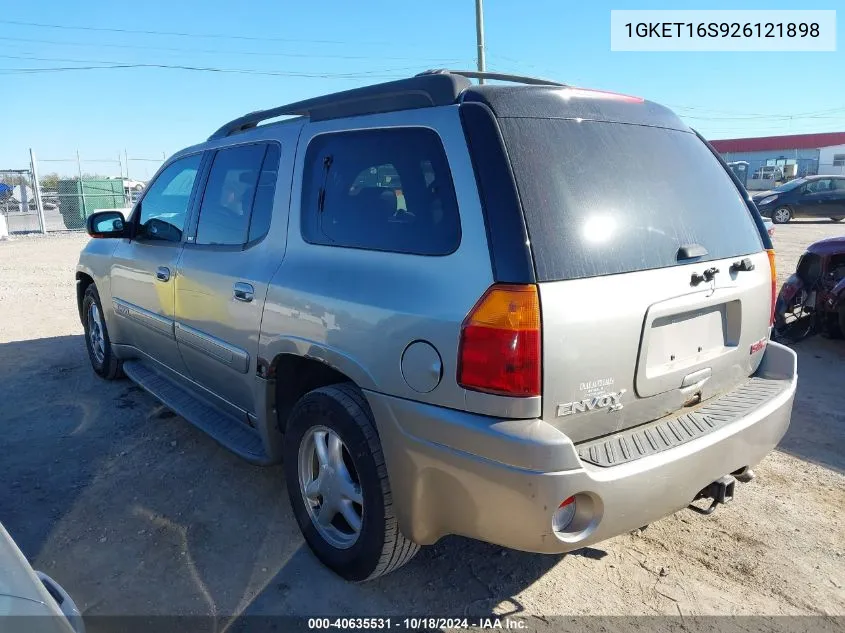 2002 GMC Envoy Xl Slt VIN: 1GKET16S926121898 Lot: 40635531