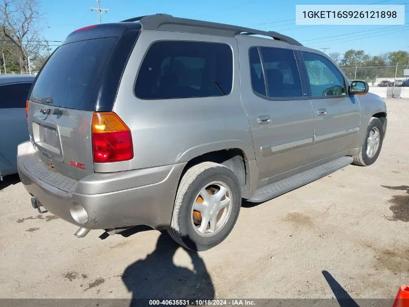 2002 GMC Envoy Xl Slt VIN: 1GKET16S926121898 Lot: 40635531