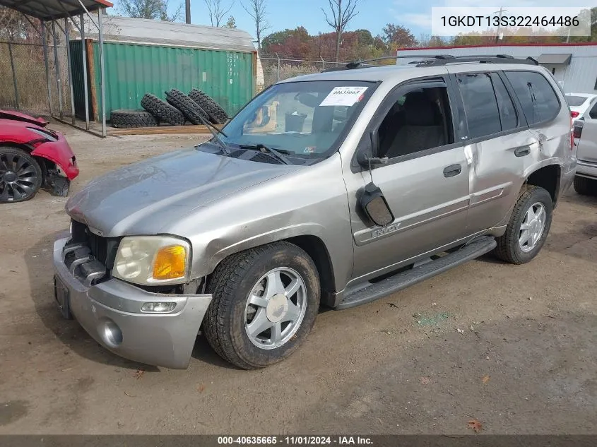 2002 GMC Envoy Sle VIN: 1GKDT13S322464486 Lot: 40635665