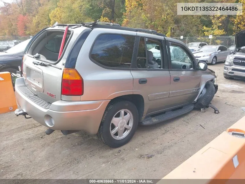 2002 GMC Envoy Sle VIN: 1GKDT13S322464486 Lot: 40635665