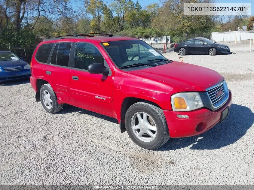 2002 GMC Envoy Sle VIN: 1GKDT13S622149701 Lot: 40661232