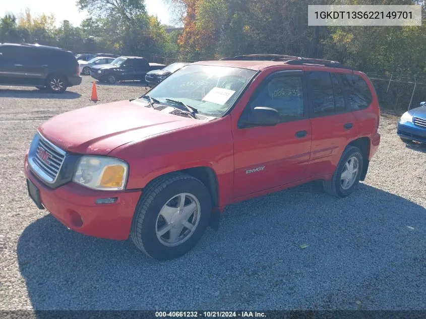 2002 GMC Envoy Sle VIN: 1GKDT13S622149701 Lot: 40661232