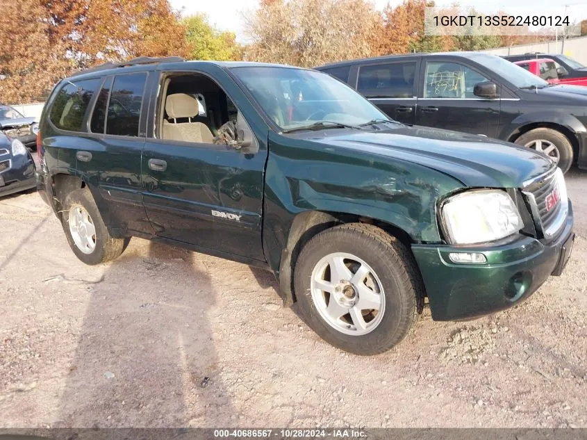 2002 GMC Envoy VIN: 1GKDT13S522480124 Lot: 40686567