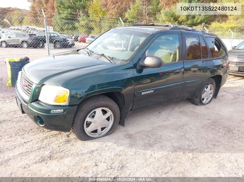 2002 GMC Envoy VIN: 1GKDT13S522480124 Lot: 40686567