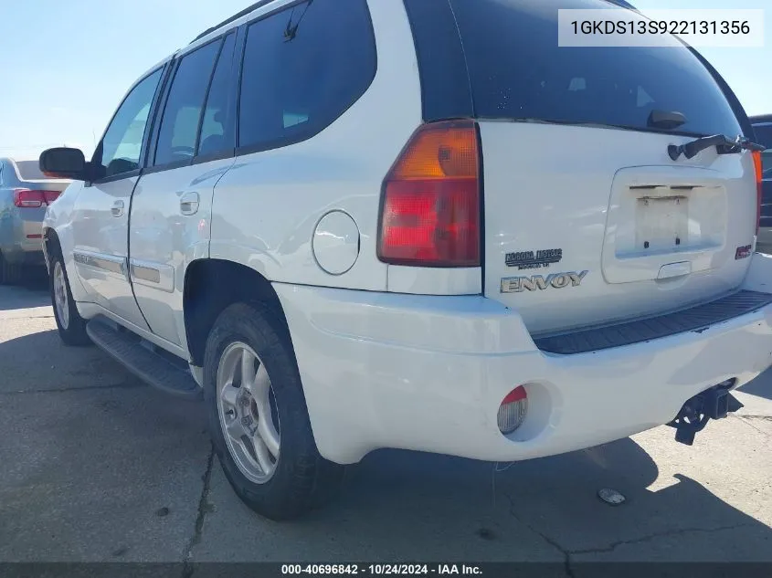 2002 GMC Envoy Slt VIN: 1GKDS13S922131356 Lot: 40696842