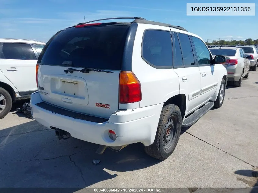 2002 GMC Envoy Slt VIN: 1GKDS13S922131356 Lot: 40696842