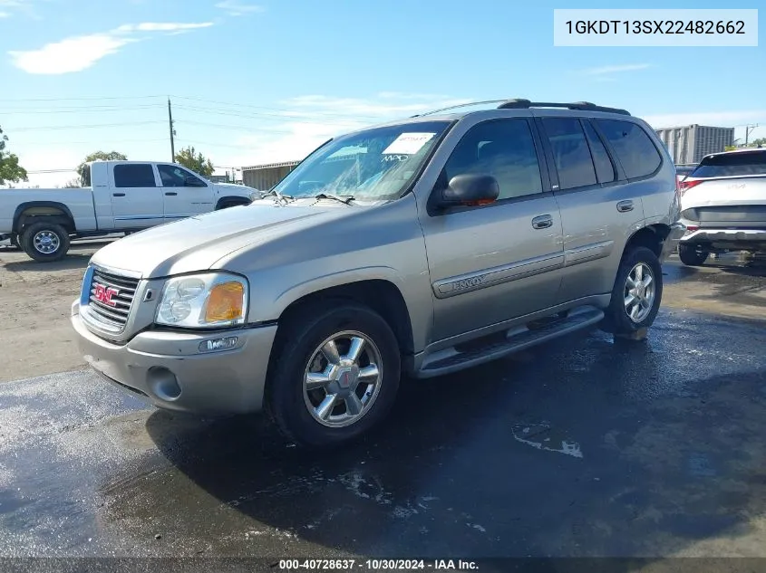 2002 GMC Envoy Slt VIN: 1GKDT13SX22482662 Lot: 40728637