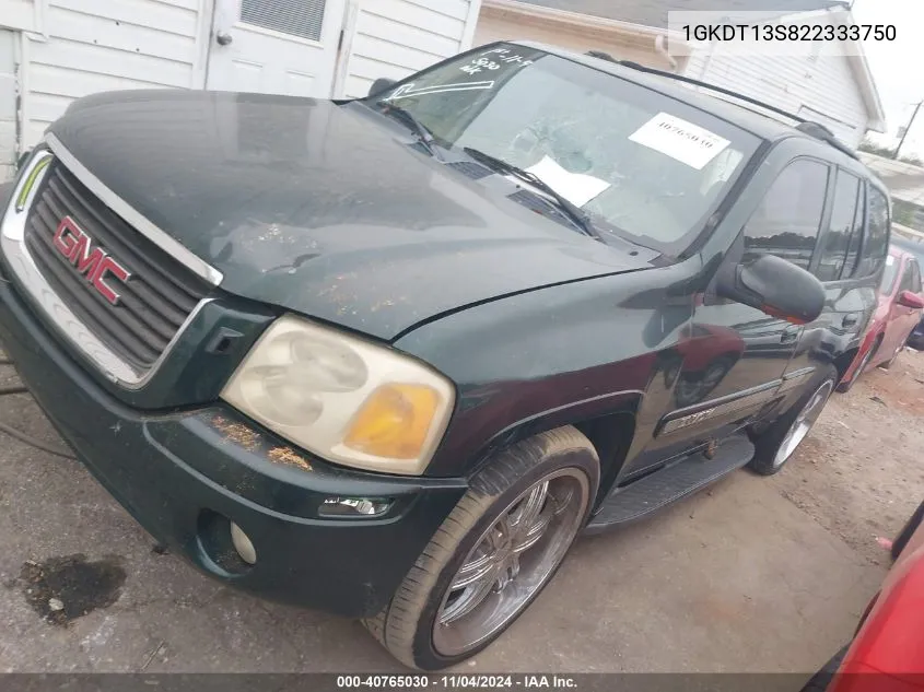 2002 GMC Envoy Slt VIN: 1GKDT13S822333750 Lot: 40765030