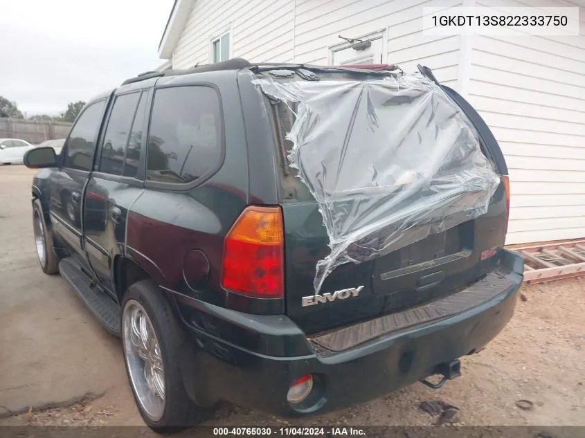 2002 GMC Envoy Slt VIN: 1GKDT13S822333750 Lot: 40765030