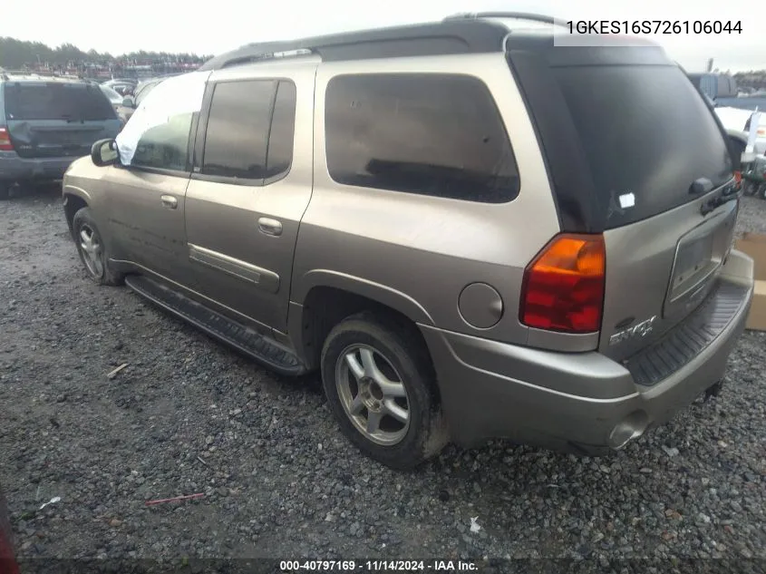 2002 GMC Envoy Xl Slt VIN: 1GKES16S726106044 Lot: 40797169