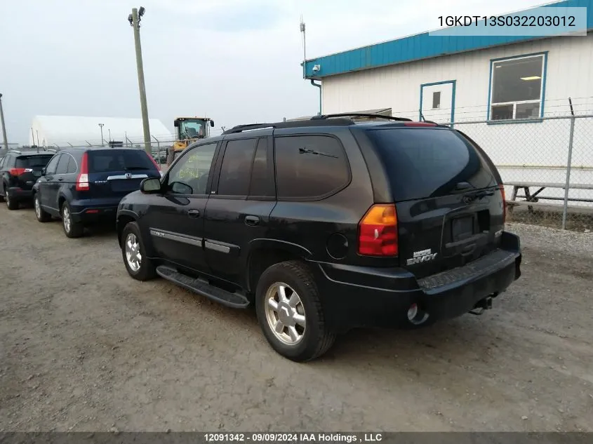 2003 GMC Envoy VIN: 1GKDT13S032203012 Lot: 12091342