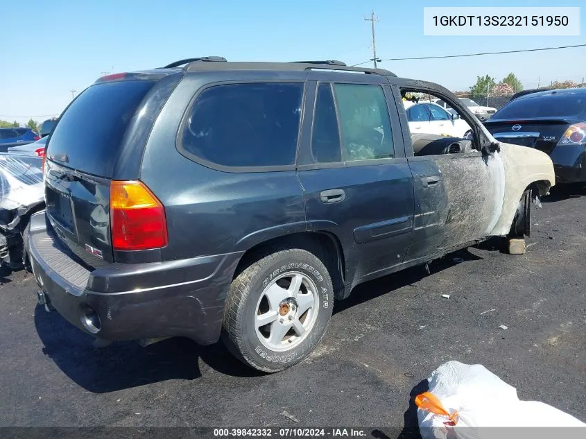 2003 GMC Envoy Sle VIN: 1GKDT13S232151950 Lot: 39842332