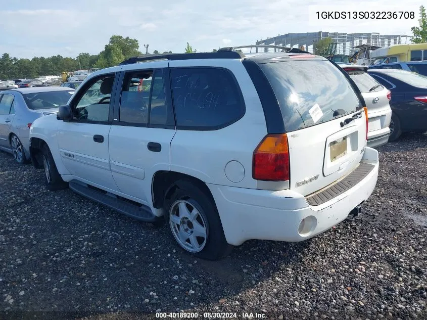 2003 GMC Envoy Sle VIN: 1GKDS13S032236708 Lot: 40189200