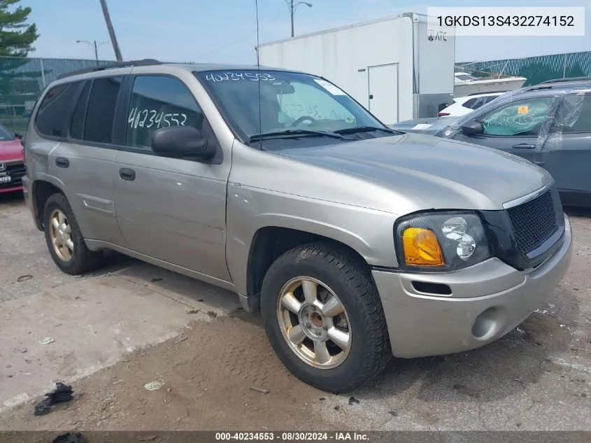 2003 GMC Envoy Sle VIN: 1GKDS13S432274152 Lot: 40234553