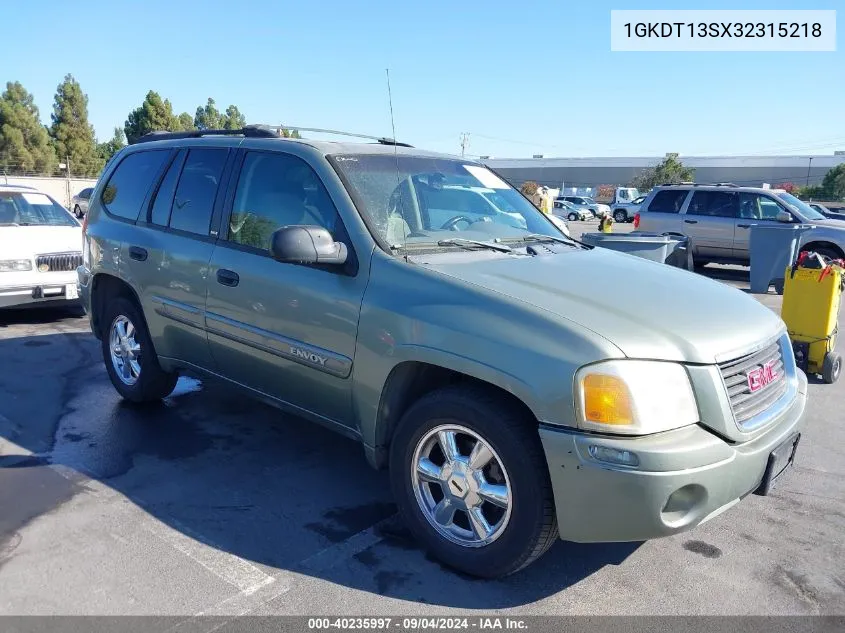 2003 GMC Envoy Sle VIN: 1GKDT13SX32315218 Lot: 40235997