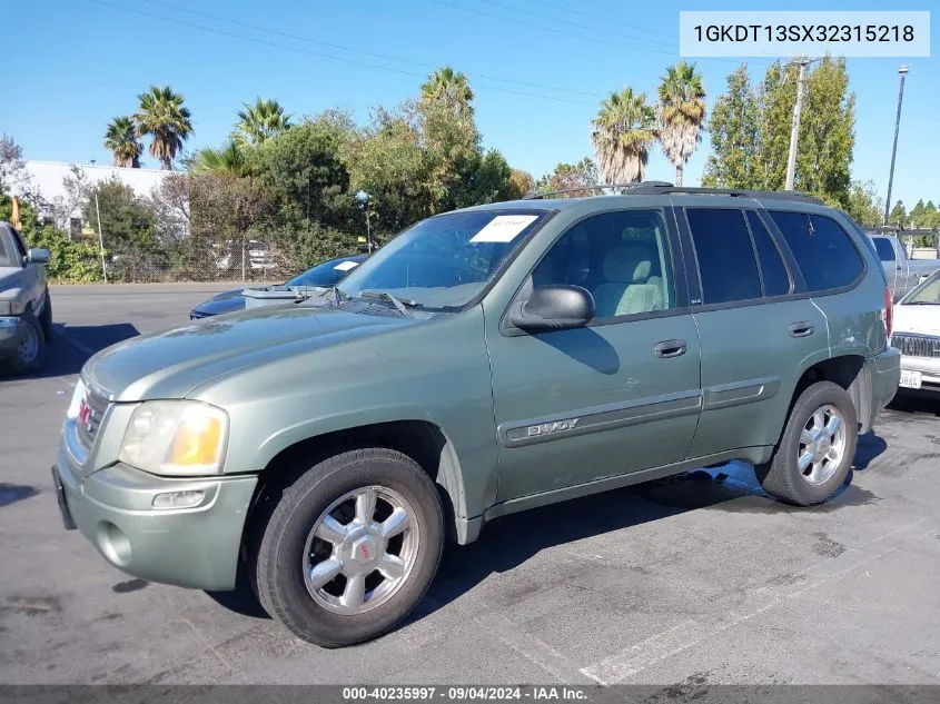 2003 GMC Envoy Sle VIN: 1GKDT13SX32315218 Lot: 40235997