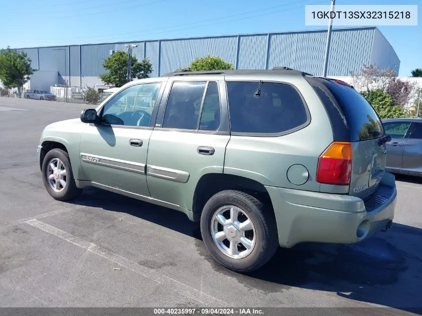 2003 GMC Envoy Sle VIN: 1GKDT13SX32315218 Lot: 40235997