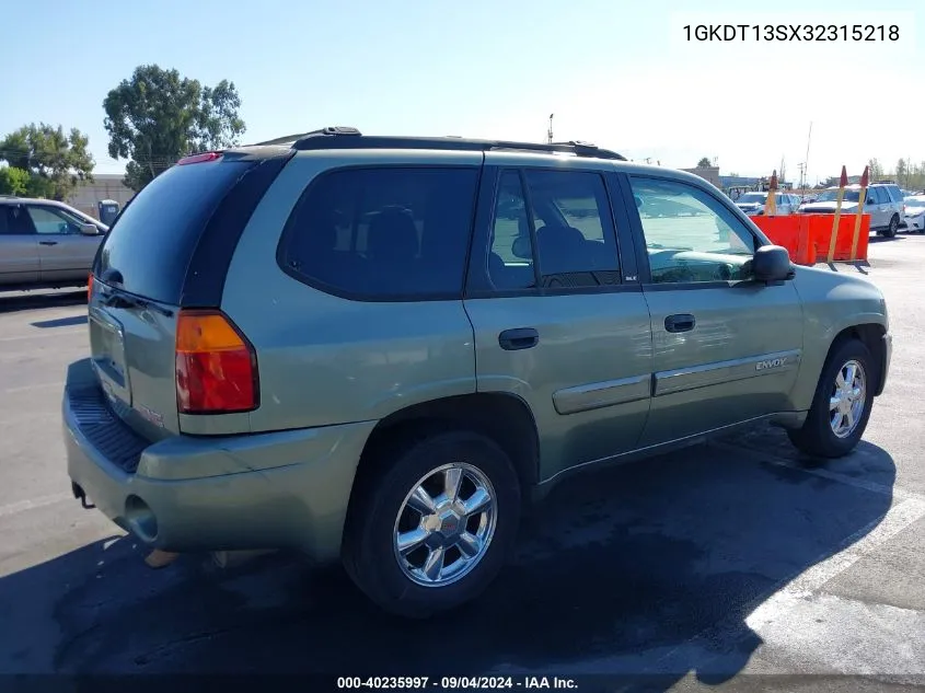 2003 GMC Envoy Sle VIN: 1GKDT13SX32315218 Lot: 40235997