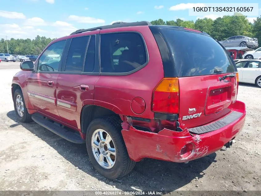 2003 GMC Envoy Sle VIN: 1GKDT13S432160567 Lot: 40268274