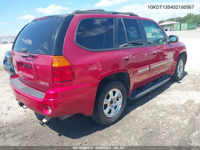 2003 GMC Envoy Sle VIN: 1GKDT13S432160567 Lot: 40268274