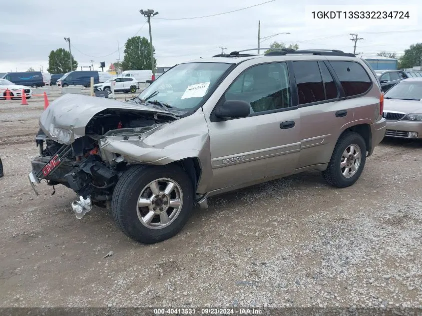 2003 GMC Envoy Sle VIN: 1GKDT13S332234724 Lot: 40413531