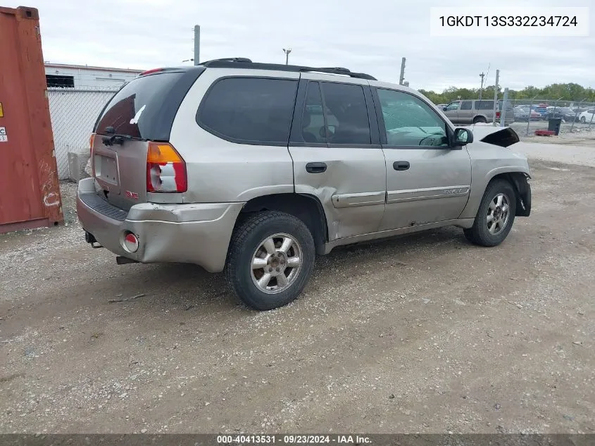 2003 GMC Envoy Sle VIN: 1GKDT13S332234724 Lot: 40413531