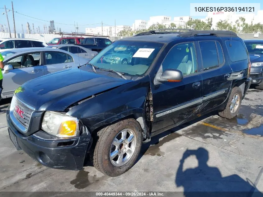 2003 GMC Envoy Xl Slt VIN: 1GKES16P336194121 Lot: 40449344