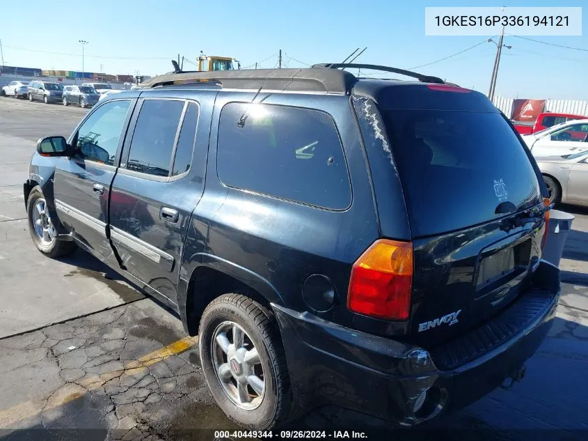 2003 GMC Envoy Xl Slt VIN: 1GKES16P336194121 Lot: 40449344