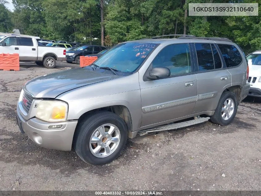 2003 GMC Envoy Slt VIN: 1GKDS13S932110640 Lot: 40483332