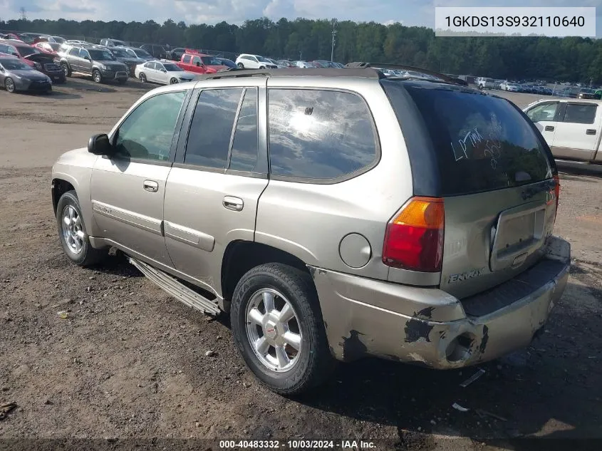 2003 GMC Envoy Slt VIN: 1GKDS13S932110640 Lot: 40483332