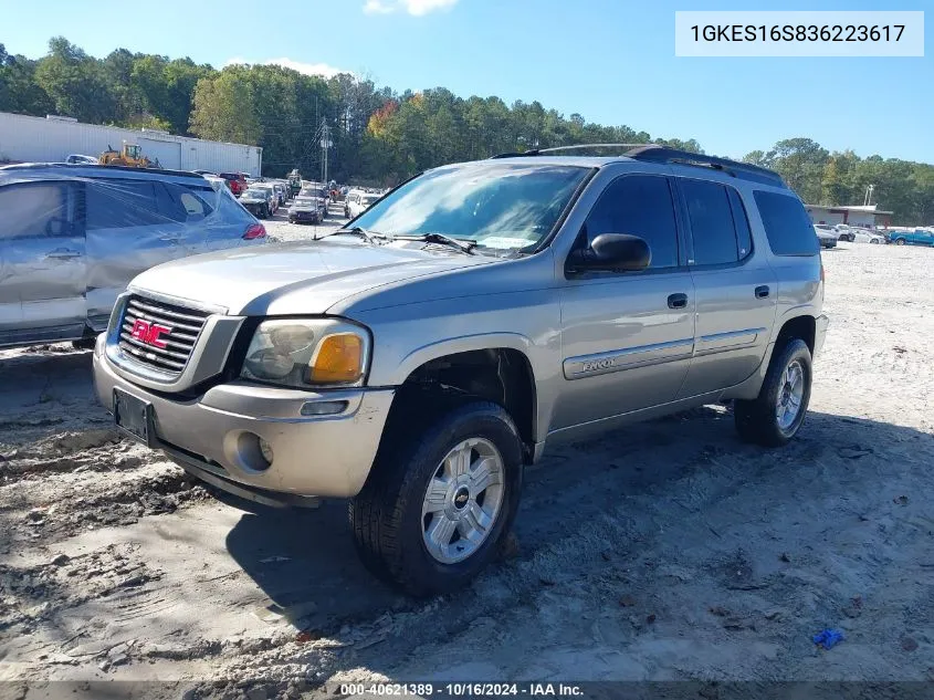 2003 GMC Envoy Xl Sle VIN: 1GKES16S836223617 Lot: 40621389